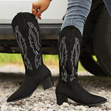 Load image into Gallery viewer, Women's Point Toe Block Heel Boots – Suede Mid Heel Ankle Boots