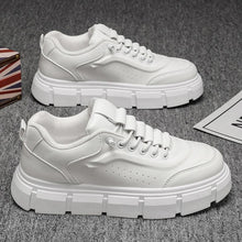 Load image into Gallery viewer, Men's Stylish Microfiber Leather Chunky Sole Casual Sneakers | Lace-Up Low-Top Height Lift Shoes