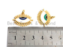 Load image into Gallery viewer, Enamel Evil Eye Charm, Red Green Blue eye pendant, Enamel eye charm, Protection eye charm, 24x19mm,sku#F978