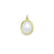 Load image into Gallery viewer, White Pearl Gold Oval Charm Pendant, Sku#LK1109