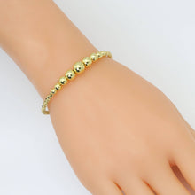 Load image into Gallery viewer, Gold Graduated Ball Beads Cuff Bracelet, Sku#A283