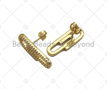 Load image into Gallery viewer, CZ Safety Pin Stud Earring, Sku#LD66