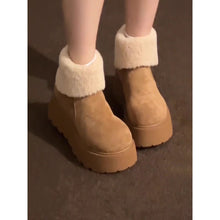 Load image into Gallery viewer, Women's Fleece-Lined Vintage Snow Boots - Warm Winter Ankle Boots with Rubber Sole