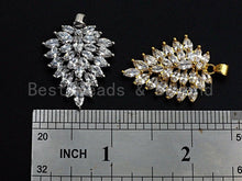 Load image into Gallery viewer, CZ Micro Pave Triangle Shape Pendant, Cubic Zirconia Taper Shape Pendant, Silver/Gold Tone, 24x31mm, Sku#FH64