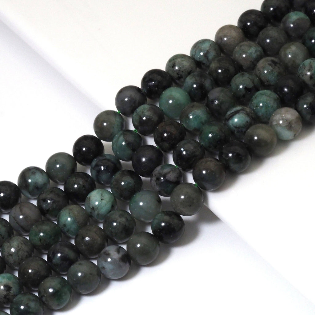 Genuine Emerald Round Smooth Beads, 6mm/8mm/10mm, Sku#U1498