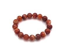 Load image into Gallery viewer, Natural Orange Red Banded Agate Stretch Bracelet, EF14
