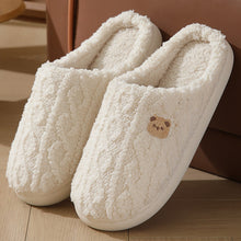 Load image into Gallery viewer, Thick-Soled Plaid Plush Slippers