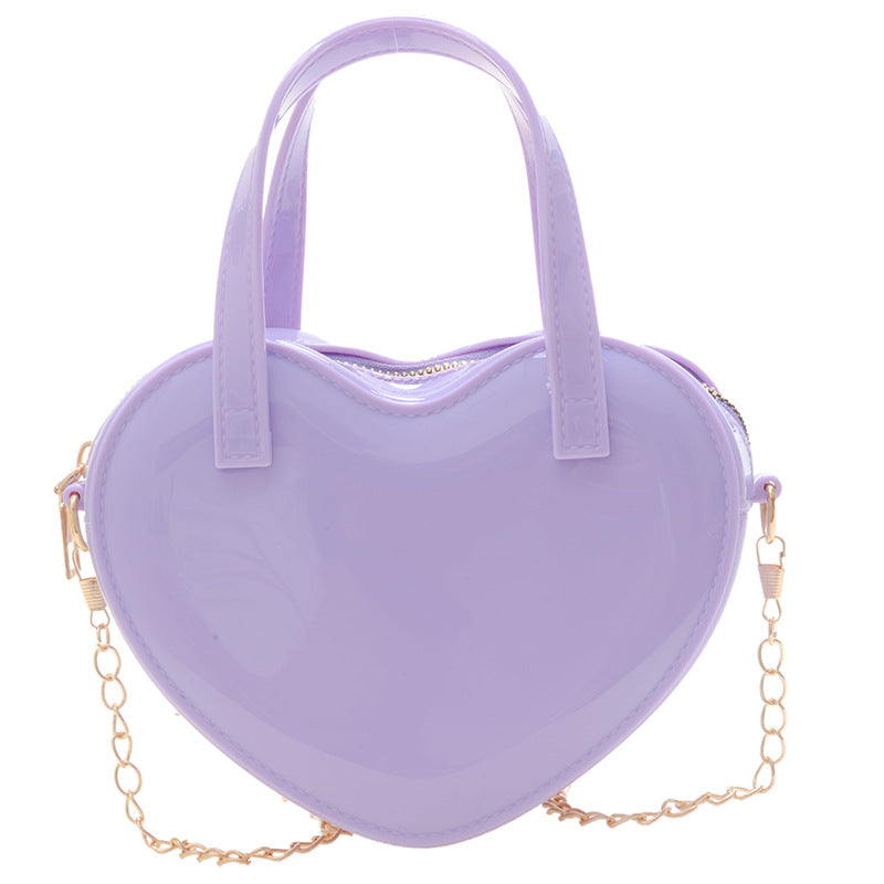 Women's Jelly Heart Mini Crossbody Bag – Cute PVC Shoulder Bag