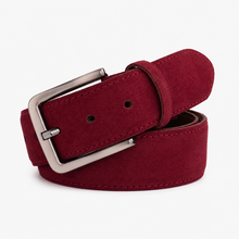 Load image into Gallery viewer, The Bari Burgundy Suede Leather Belt