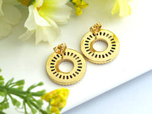 Load image into Gallery viewer, Micro Pave  Rainbow CZ Circle Earring,J89