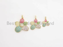 Load image into Gallery viewer, CZ Multi-colors Micro Pave Flower Pendant,Cubic Zirconia Rai