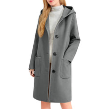 Load image into Gallery viewer, Womens Double-Faced Wool Coat With Hood