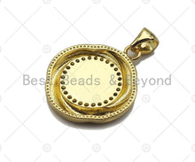 Load image into Gallery viewer, 18k Dainty Gold Virgin Mary On Round Flower Shape Charms, Dainty Charms, Gold Pendant, Round Flower Necklace Charms, 18x21mm, Sku#LK168