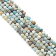 Load image into Gallery viewer, Genuine Matt Amazonite Round Smooth Beads, 6mm/8mm/10mm, Sku#U1556