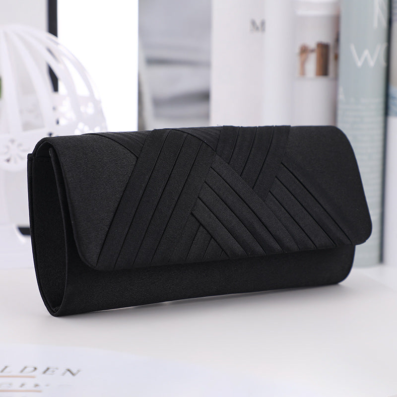 Women's Elegant Striped Evening Bag with Chain Shoulder Strap | Clutch Purse