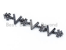 Load image into Gallery viewer, CZ Micro Pave flower Connector for bracelet/necklace, Spacer Connector/Link, 10x66mm, sku#M193