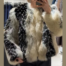 Load image into Gallery viewer, Arrival Multi-Color Short Fur Coat Trendy Padded Patchwork Fuzzy Jacket