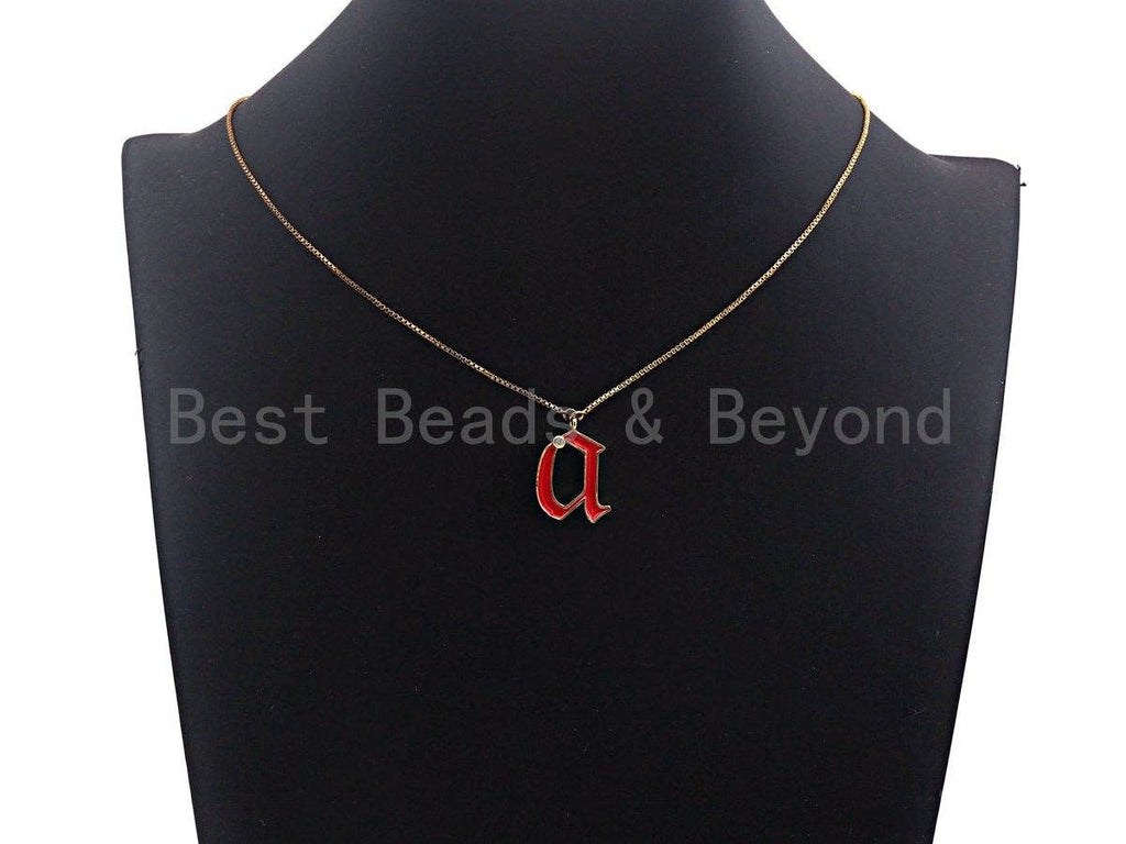 Enamel pave alphabet letter, Alphabet Charms, Initial Alphabet Letters, Custom Naming Pendants, Initial Letter a Pendant,17x23mm, sku# B121