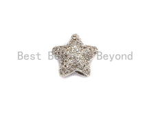 Load image into Gallery viewer, CZ Micro Pave Five Point Puffy Star Spacer Beads, sku#C105