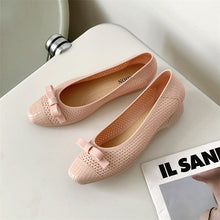 Load image into Gallery viewer, Women's Square Toe Flat Sandals - Bow-Tie Slip-On Shoes for Beach &amp; Outdoor Wear