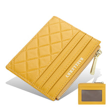 Load image into Gallery viewer, Slim Zippered ID Card Holder - PU Leather Driver's License Wallet with RFID Protection