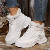 Women's Fleece-Lined High-Top Winter Snow Boots – Platform Lace-Up Dr. Martens Style