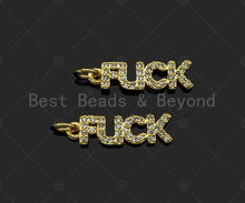 Load image into Gallery viewer, CZ Micro Pave Fuck Word Pendant/Charm,Cubic Zirconia Charm, LK191