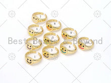 Load image into Gallery viewer, Colorful Enamel Smiley Face Adjustable Ring, Sku#X240