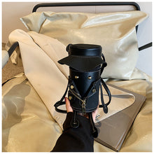Load image into Gallery viewer, Women's Cylindrical Crossbody Phone Bag – Vintage Cartoon PU Leather Mini Shoulder Bag