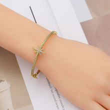 Load image into Gallery viewer, CZ North Star Bangle Bracelet, Sku#X317