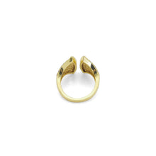 Load image into Gallery viewer, Gold Silver CZ Fan Shape Adjustable Ring, Sku#B370