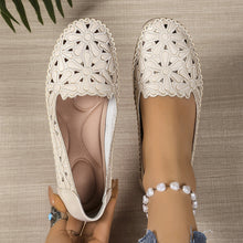 Load image into Gallery viewer, Women's Breathable Hollow-out Casual Flat Shoes | Floral PU Slip-On