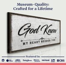 Load image into Gallery viewer, God Knew Sign