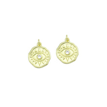 Load image into Gallery viewer, Gold Evil Eye Coin Charm Pendant,Sku#LX866