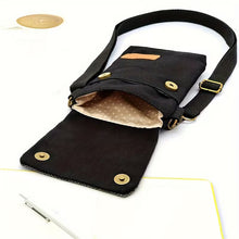 Load image into Gallery viewer, Canvas Crossbody Phone Bag - Retro European Patchwork Design for Women