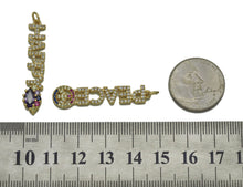 Load image into Gallery viewer, Gold CZ Peace Happy Joy Grateful Word Charm, Sku#L684