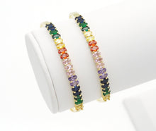 Load image into Gallery viewer, Rainbow Clear Oval CZ Bracelet,Sku#LD361