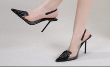 Load image into Gallery viewer, Women's Pointed Toe Stiletto Heels | Transparent Patent Leather High Heels