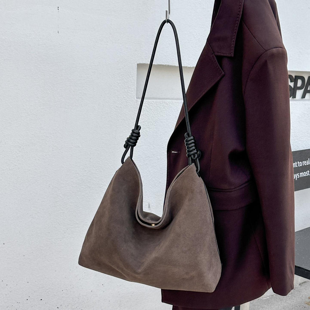 Luxury Vintage Suede Leather Shoulder Bag – Large Capacity Women's Hobo Bag