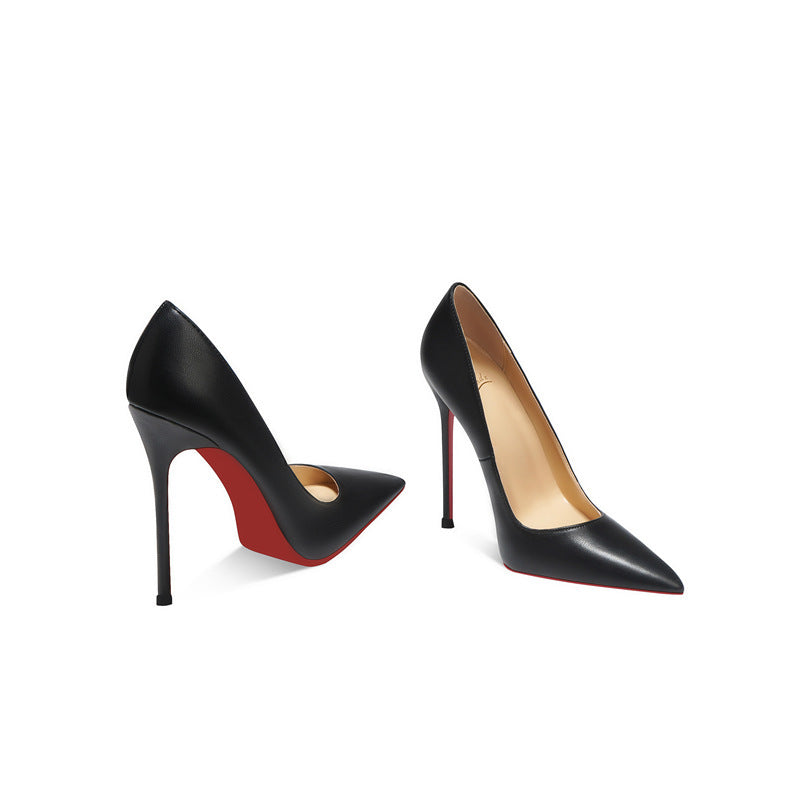 Red Sole Pointed Toe Slip-On Pumps – Women's Stiletto High Heels