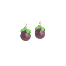 Load image into Gallery viewer, Enamel Gold Purple Mangosteen Charm Pendant,Sku#LK1240