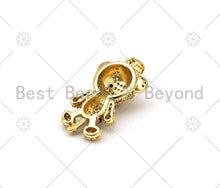 Load image into Gallery viewer, CZ Micro Pave 3D Cute Little Tiger Pendant/Charm,18k Gold Filled Tiger CZ Pendant, Bracelet Necklace Charm Penadnt, 17x29mm,Sku#L603