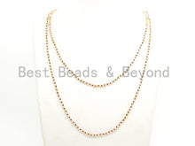 Load image into Gallery viewer, 60 EXTRA Long Hand Knotted  Neutral Color Crystal Necklace, Double Wrap Necklace, Gold Beige Color 2x4mm Rondelle Crystal Beads, SKU#D20
