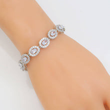 Load image into Gallery viewer, Big Oval CZ Gold Silver Bracelet, Sku#A189