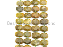 Load image into Gallery viewer, High Quality Natural Yellow Green Opal Rectangle Faceted Beads, Natural Yellow Green Opal beads, 16x22mm, sku#U657
