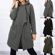 Load image into Gallery viewer, Half-high Neck Side-zip Hoodie With A Hood And Fleece-lined Pockets