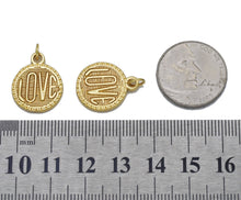 Load image into Gallery viewer, Gold Love Word On Round Coin Charm, Sku#FH203