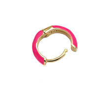 Load image into Gallery viewer, Everyday Wear Enamel Gold Hoop Earring, sku#J309