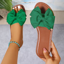 Load image into Gallery viewer, Women's Bow-Tie Fabric Slides - Casual Flat Sandals for Everyday Wear