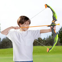 Load image into Gallery viewer, LED Bow &amp; Arrow Toy Set for Kids Light-Up Archery Play Kit with Suction Cup Arrows (Blue/Green)